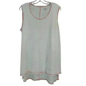 EILEEN FISHER WHITE ORGANIC COTTON HIGH LOW HEM LINE TANK TOP SIZE M